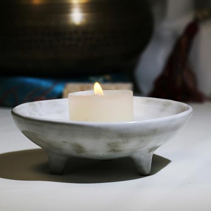 Prayer Offering Ritual Bowl Plate Great for Use Candles Tray Religious Spiritual Gifts（White Praying） - style: White Praying