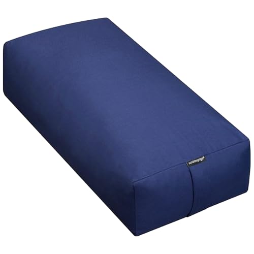 Firm Large Yoga Bolster, 24x12x6in - color: Dark Blue - Zippered Cover, size: 1 Pack