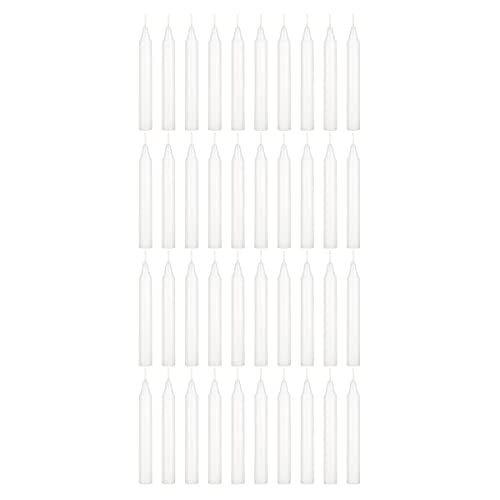 Mega Candles Mini Taper Chime Spell Candle 40 Count 4" x 1/2" White - color: White, size: 40 Pieces