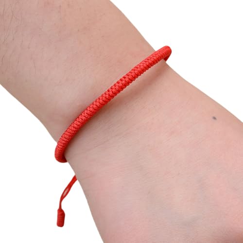 Red String Bracelet,Feng Shui Chinese Tibetan Bracelets for Women Red Thread Rope Buddhist Charm Gold Amulet Yoga Prayer Bring Positive and Blessing Energy Lucky Unique Gift - color: 2 pcs/set