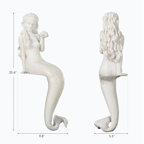 Large Mermaid Statue, 26 in DIY Outdoor Garden Sculpture Figurines - color: Mermaid-25.6"