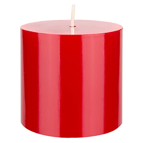 Mega Candles 1 pc Unscented Solid Red Pillar Candles, Hand Poured Premium Wax Candle 3 Inch x 3 Inch, Home Décor, Spas, Weddings, Occasions, Party, Centerpieces, Holidays, Vigils, Prayers - color: Red, size: 1 Piece