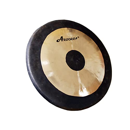 Arborea Mini Chau Gong with Mallet and Stand Hand-hammered Table Therapy and Healing Home or Office Meditation gong (10" Chau Gong) - size: 10" Chau Gong