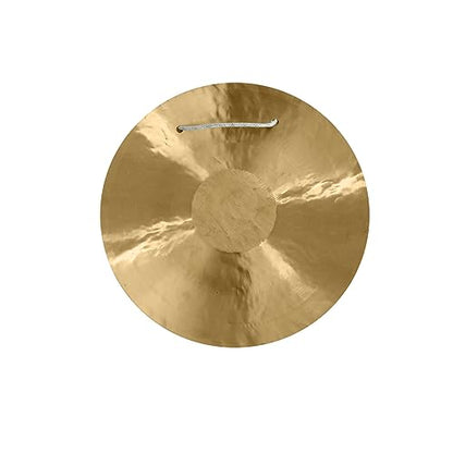 Arborea 10" Mini Gong for Desk with Mallet and Stand Shimmering Wash Authentic Chinese Gong Bell For Home Office Tabletop Decor Bronze Metal Gong Percussion Instruments - size: 10" Wind Gong