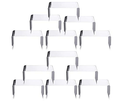 Jusalpha 12 Packs Clear Acrylic Display Risers Showcase for Jewelry - size: 12 PC