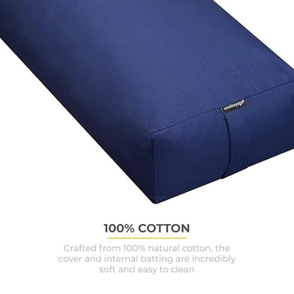 Firm Large Yoga Bolster, 24x12x6in - color: Dark Blue - Zippered Cover, size: 1 Pack