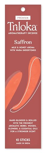 Triloka Premium Incense, Saffron, 10 Sticks - color: Saffron, size: 10 Count