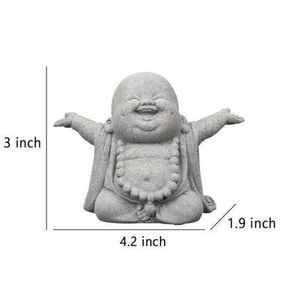 OwMell Japanese Jizo Monk Buddha Statue Figurine Aquarium Garden Decor - color: Laughing Buddha