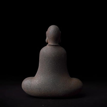 Faceless Buddha Statue, Cast Iron Buddha Figurine, Indoor Outdoor Zen Decor - style: Egoless