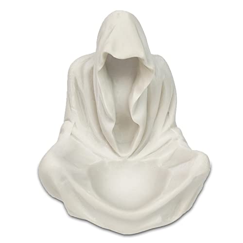 White Goth Wizard Crystal Ball Stand Sphere Display, Natural Healing Feng Shui Glass Orb Holder Base Statue Decoration, for 30mm-50mm Sphere - color: White Goth Wizard