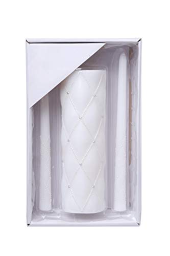 Hosley 11.5" High White Wedding Unity Candle Set. Great for Weddings Party Special Events and Emergency Lighting Reiki Spa Meditation. W5 - color: White