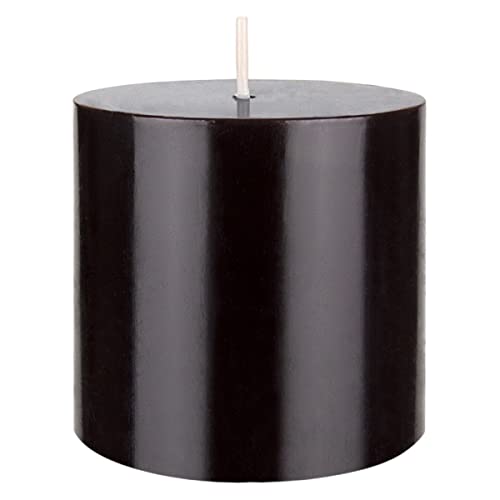 Mega Candles 1 pc Unscented Solid Black Pillar Candles, Hand Poured Premium Wax Candle 3 Inch x 3 Inch, Home Décor, Spas, Weddings, Occasions, Party, Centerpieces, Holidays, Vigils, Prayers - color: Black, size: 1 Piece
