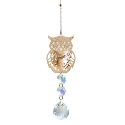Crystal Suncatcher for Windows - Rainbow Maker Sun Catchers with Prisms Owl Hanging Ornament for Christmas Wedding Garden Home Decor Gift