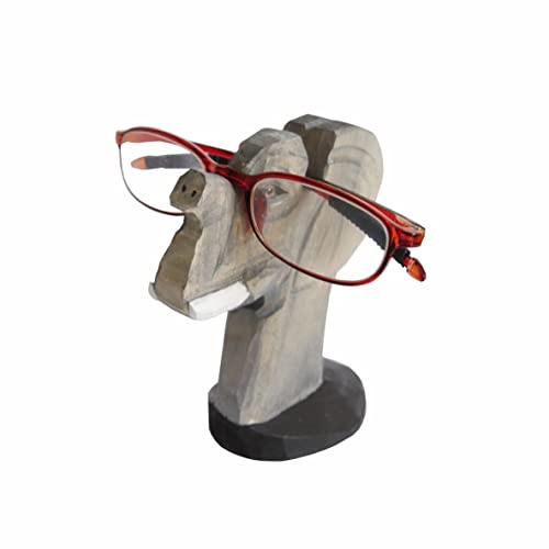 Red Dollar Handmade Wood Carved Animal Eyeglass Holder, Cute Sunglasses Display Stand, Nightstand Home Office Desk Decor, Christmas Holiday New Year Business Gift for Men Women Adults (Elephant) - color: Elephant