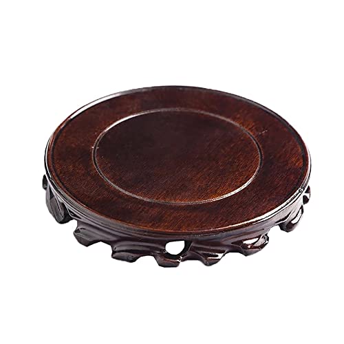 Oriental Furniture Display Stand Round Wooden Rosewood Base Crafts - size: 4.3x4.3x1.0 in