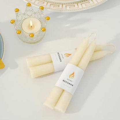 4-Pack 6" Pure Beeswax Spell Candles, Clean White, Meditation & Ritual - color: White