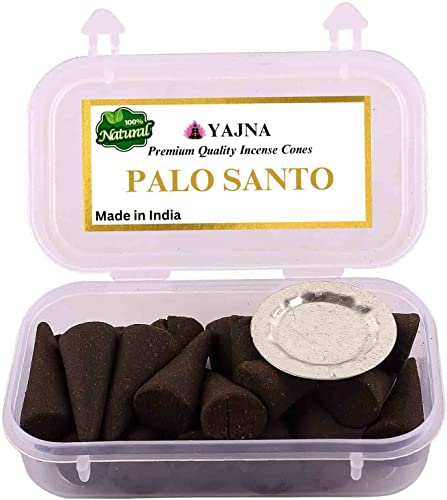 Yajna Palo Santo 100%-Natural-Incense-Cones Handmade-Hand-Dipped Organic-Chemicals-Free for-Purification-Relaxation-Positivity-Yoga-Meditation The-Best-scents (20 Count) - color: Palo Santo, size: Pack Of 20 Cones