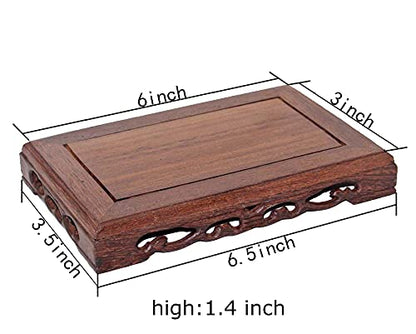 Oriental Furniture Solid Wood Base Rectangular Craft Pedestal - size: 6X3X1.4 in