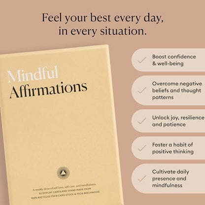 Intelligent Change Mindful Affirmations, 52 Positive Affirmation Cards for Women with Display Stand, Daily Affirmations for Inspiration, Mindfulness & Self Care, Unique Gifts for Women and Men - style: Classic Edition