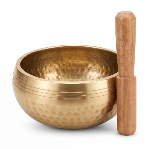 5" Tibetan Singing Bowl Set, Pure Copper Handcrafted Meditation Bowl - size: 13*13CM