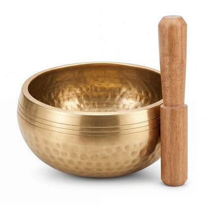 5" Tibetan Singing Bowl Set, Pure Copper Handcrafted Meditation Bowl - size: 13*13CM