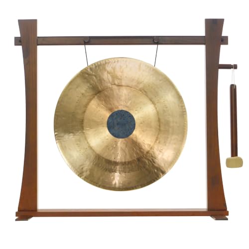 Unlimited 20" to 22" Gongs on Spirit Guide Gong Stand - Includes Gong, Mallet, & Stand/Great for Office & Home/Traditional Style - size: 22" Chocolate Drop Gong