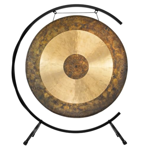 30" to 32" Chinese Gongs on Paiste Floor Stand - Includes Gong, Mallet, & Stand/Handmade Bronze/Strong & Sturdy Iron/Great for Kundalini Meditation & Sound Healing - size: 32" Atlantis Chau Gong