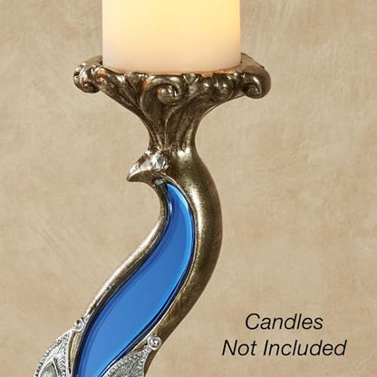 Peacock Candleholder Pair | Table Candle Holder | Centerpiece Decor for Bedroom, Living Room, Kitchen, Dining