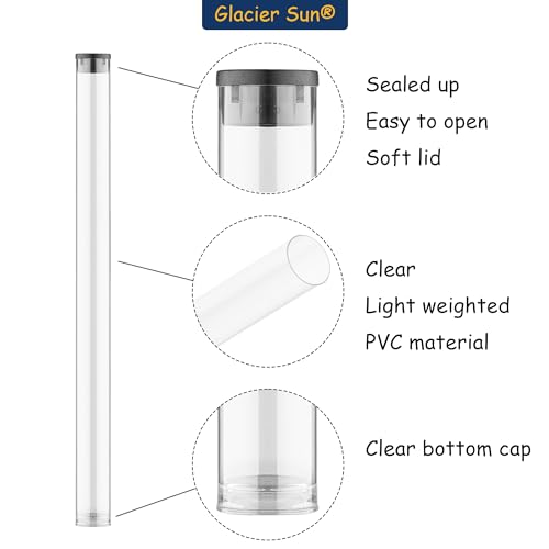 Clear Plastic Tube with Black lid, Storage Holder for 8-10 inch Incense Sticks, Preserves Aroma (24) - size: 24 Pack