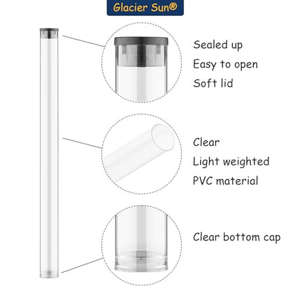 Clear Plastic Tube with Black lid, Storage Holder for 8-10 inch Incense Sticks, Preserves Aroma (24) - size: 24 Pack