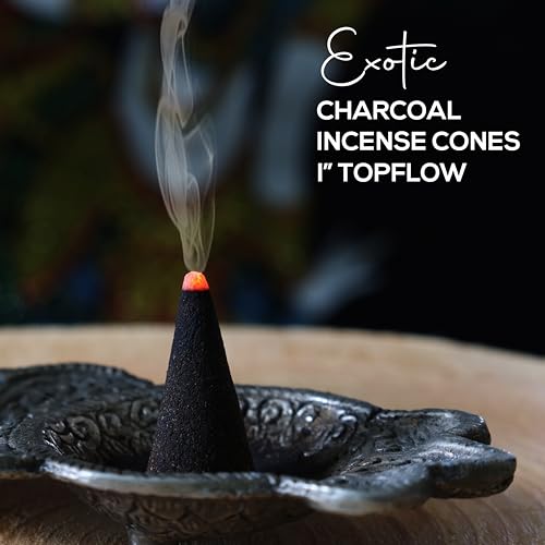Frankincense Charcoal Incense Cones 1" TOPFLOW - 100 Pack Bulk - Natural Scented Cones Handmade Hand Dipped