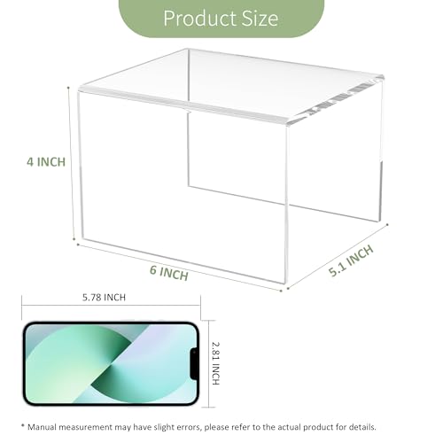 Acrylic Shelf Riser 6x5.1x4 pack of 2, Clear Acrylic Stand for Figure, Cosmetics, Bags, Shoes, Toys, Collectibles, 6x5.1x4 Inch - size: 6x5.1x4 Inch