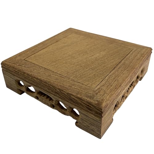 Wenge Wood Display Pedestal, 5.5 Inches Width, 1.54 Inches Height