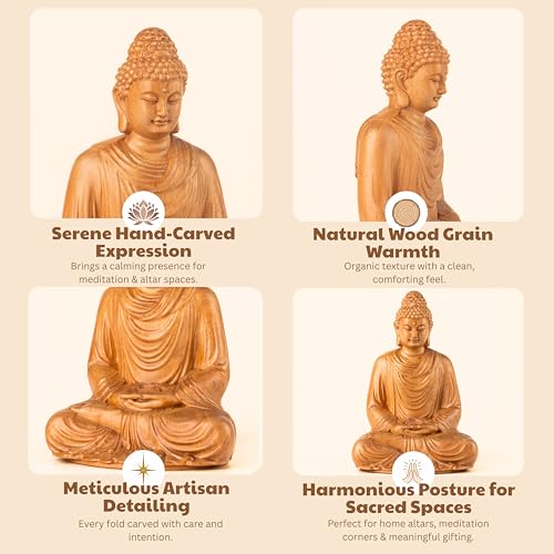 Buddha Statue Indoor Meditation Accessories, Zen Decor, Spiritual Decor, Small Buddha Statue, Yoga Gift for Women and Men, Religious Statues Indoor - style: Meditating Buddha Statue