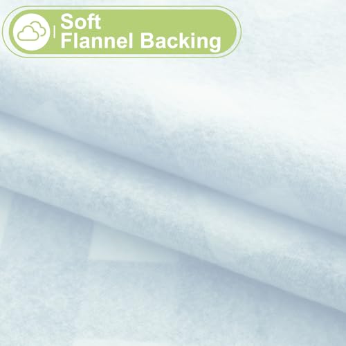 Smiry Picnic Table Cloth, Vinyl Tablecloths with Flannel Backing, 60" Round - color: Aquamarine & White, size: 60" (Round)