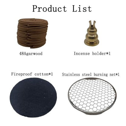 Coil Incense,Traditional spiraled Incense,Perfect for Meditation Spaces,Living Rooms,or Any Indoor Area Where You Want to Create a Relaxing Atmosphere. (48Agarwood) - color: 48agarwood