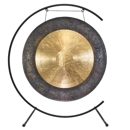 26" Chinese Gongs on the Welcoming Gong Stand - Includes Gong, Stand, and Mallet/Stand is Made from Iron/Sturdy Design - size: 26" Dark Star Gong