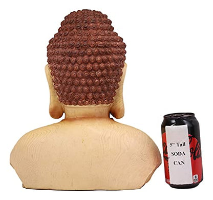 Ebros Large Feng Shui Shakyamuni Buddha Gautama Bust with Ushnisha and Rosy Cheeks Statue Amitabha Celestial Buddhas Figurine Altar Decoration Buddhism Religious Sculpture in Faux Wood Resin Finish - color: 12.25"tall Large Buddha Bust