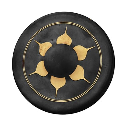 6" Bao Gong with Stand & Mallet – Handcrafted Bronze Percussion Gong with Exquisite Pattern Design, Ideal for Home or Office Display - size: 6" Bao Gong