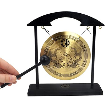 Fengshuibringluck Fengshui Gong I Ching Dragon Tai Chi Meditation Desktop Decoration, Gold, 8.58 x 7.54 x 2.13 in, FH1302 - color: Gold