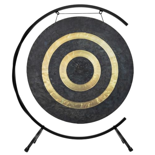 30" to 32" Chinese Gongs on Paiste Floor Stand - Includes Gong, Mallet, & Stand/Handmade Bronze/Strong & Sturdy Iron/Great for Kundalini Meditation & Sound Healing - size: 32" Eventual Horizon Gong