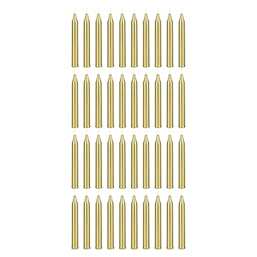 Mega Candles Mini Taper Chime Spell Candle 40 Count 4" x 1/2" Gold - color: Gold, size: 40 Pieces