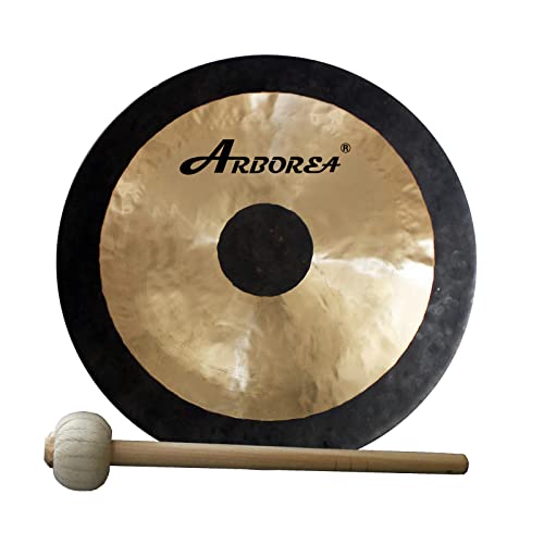 Arborea Chinese Chau Gong 18 Inch with Mallet & Hanging String for Sound Healing, Home or Office Meditation - color: Chau Gong, size: 18"