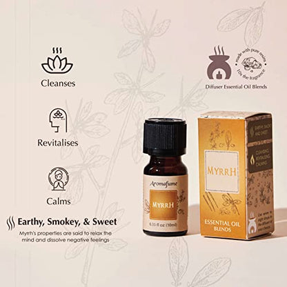 Spiritual Awareness Resin Essential Oil Diffuser Blend Gift Set by Aromafume | Frankincense, Myrrh, Benzoin, Copal, Frankincense & Myrrh | 5 x 10ml | Stimulate a Connection | Charged with Pure Resins