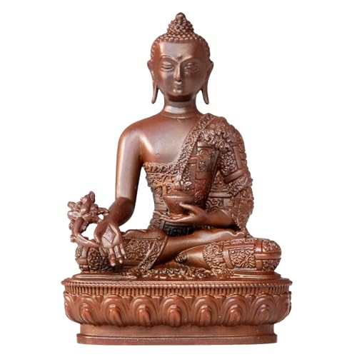 Buddha Statue Indoor, 2.9 inch Handmade Pure Copper Buddha Statues for Home Decor, Vintage Office Bedroom Shelf Decor Entryway (Bhaisajyaguru) - color: Bhaisajyaguru
