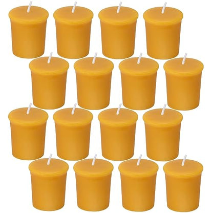 16PCS Beeswax Votive Candles, 12H Burn, Prayer & Memorial, Unscented - color: Raw