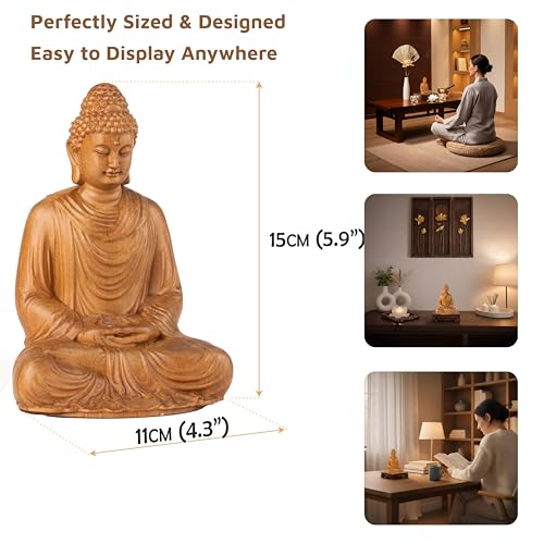 Buddha Statue Indoor Meditation Accessories, Zen Decor, Spiritual Decor, Small Buddha Statue, Yoga Gift for Women and Men, Religious Statues Indoor - style: Meditating Buddha Statue