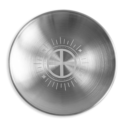Offering Bowl Prayer Ritual Plate Great for Wicca, Altar use, Ritual use, Incense Burner, smudging Bowl, Decoration (Silver Solar Cross) - color: Silver Solar Cross