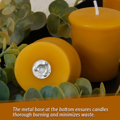 16PCS Beeswax Votive Candles, 12H Burn, Prayer & Memorial, Unscented - color: Raw