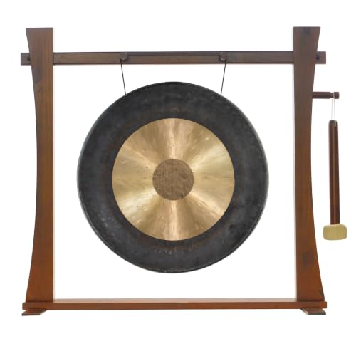 20" to 22" Gongs on the Spirit Guide Gong Stand - Includes Gong, Mallet, & Stand/Great for Office & Home/Traditional Style - size: 22" Dark Star Gong